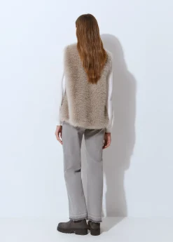 Abrigos Y Chaquetas|Chalecos*Brownie Chaleco efecto pelo Gris
