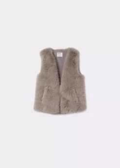Abrigos Y Chaquetas|Chalecos*Brownie Chaleco efecto pelo Gris