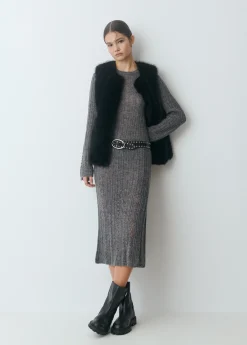 Abrigos Y Chaquetas|Chalecos*Brownie Chaleco efecto pelo Negro