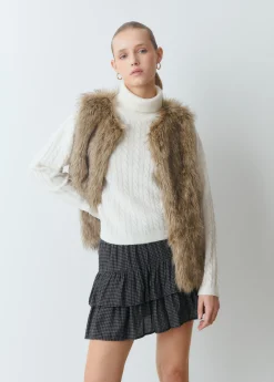 Abrigos Y Chaquetas|Chalecos*Brownie Chaleco efecto pelo Marron