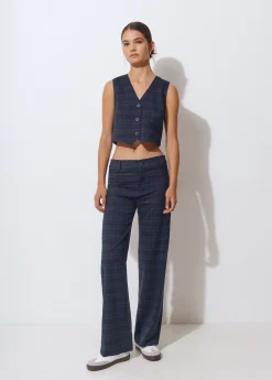 Chalecos*Brownie Chaleco sastre cuadros Azulmarino