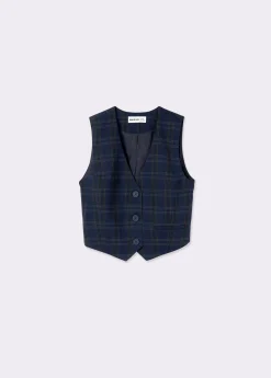 Chalecos*Brownie Chaleco sastre cuadros Azulmarino