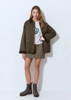 Abrigos Y Chaquetas*Brownie Chaqueta encerada con chaleco borrego extraíble Kaki