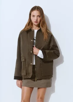 Abrigos Y Chaquetas*Brownie Chaqueta encerada con chaleco borrego extraíble Kaki