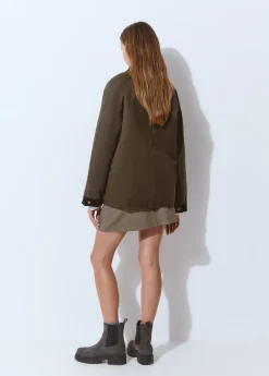 Abrigos Y Chaquetas*Brownie Chaqueta encerada con chaleco borrego extraíble Kaki