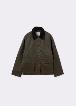 Abrigos Y Chaquetas*Brownie Chaqueta encerada con chaleco borrego extraíble Kaki