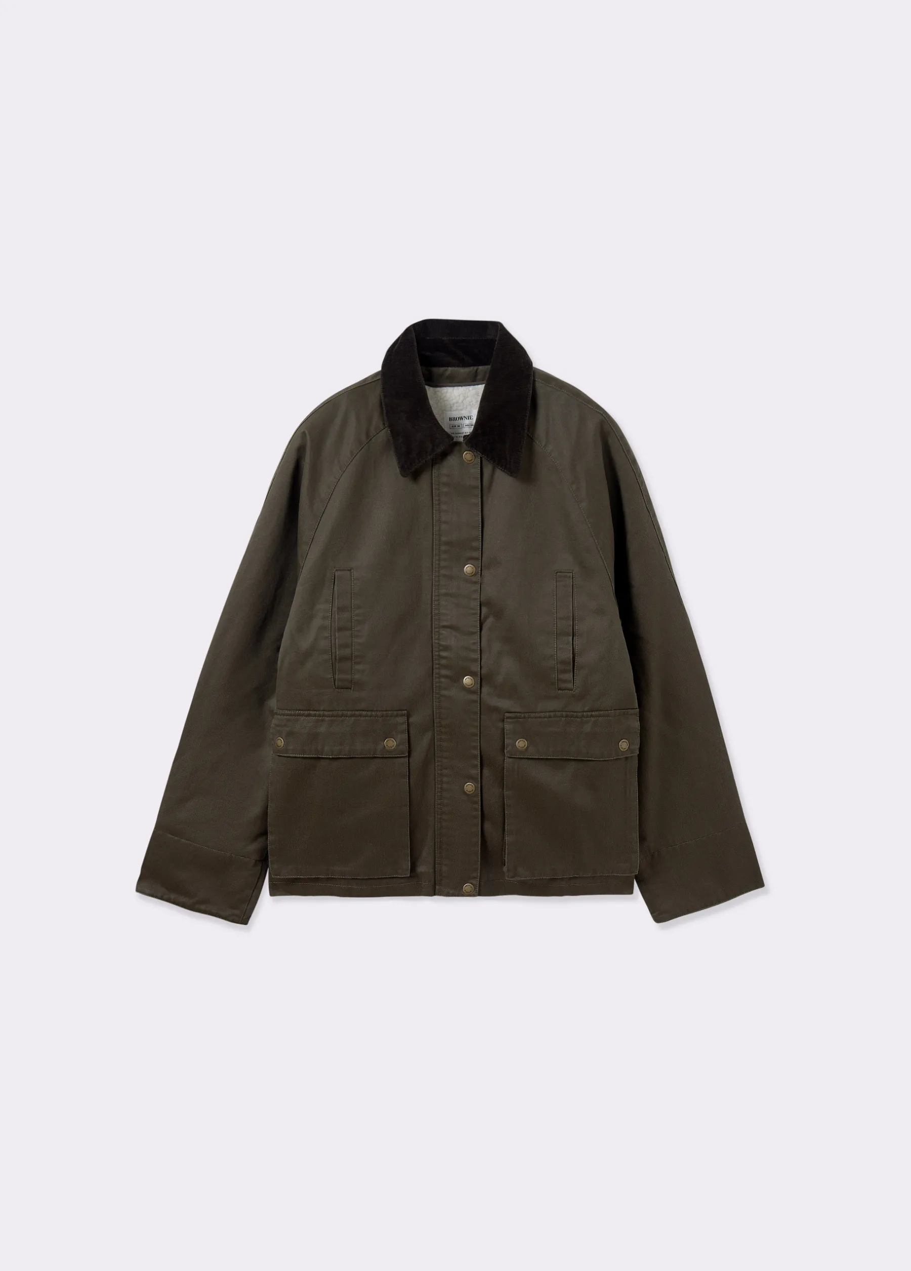 Abrigos Y Chaquetas*Brownie Chaqueta encerada con chaleco borrego extraíble Kaki