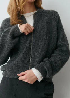 Jerséis|Punto*Brownie Chaqueta punto bomber Grismedio