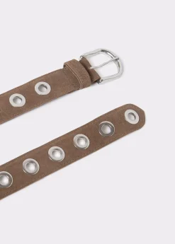 Cinturones*Brownie Cinturón piel eyelets Taupeoscuro