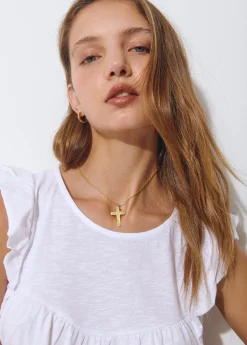 Bisutería*Brownie Collar cruz Dorado