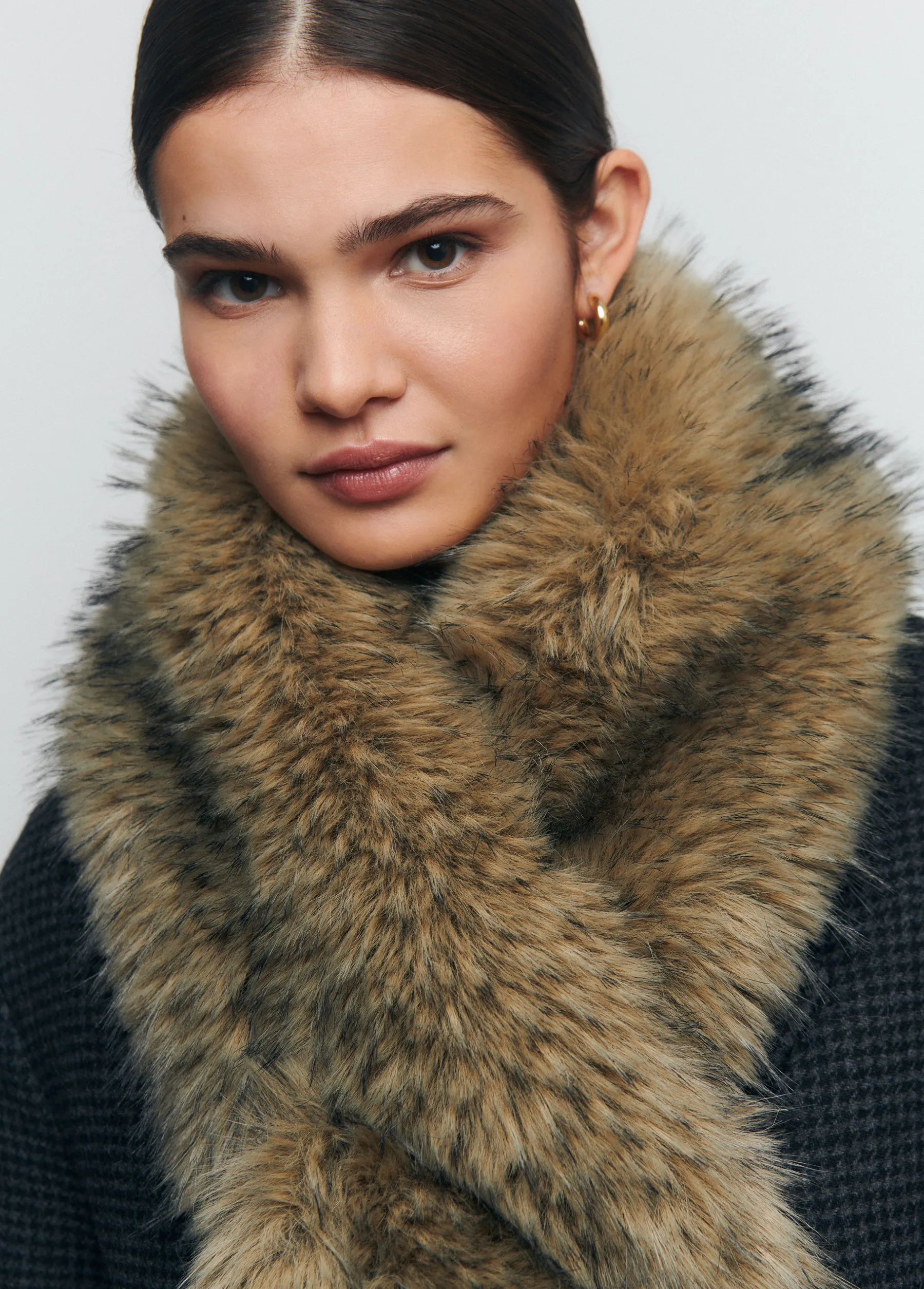 Bufandas*Brownie Cuello pelo Marron