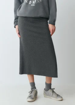 Faldas*Brownie Falda canalé midi Gris