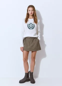 Faldas|Total Look*Brownie Falda cuadritos mini Marron