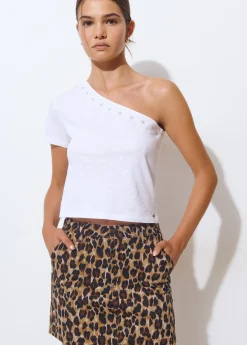 Faldas*Brownie Falda estampada leopardo Marron