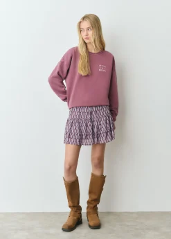 Faldas*Brownie Falda estampada volantes Malva