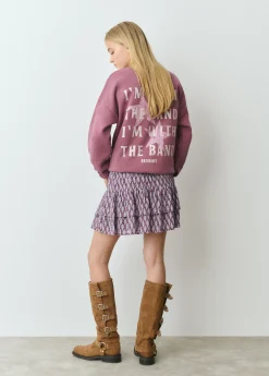 Faldas*Brownie Falda estampada volantes Malva