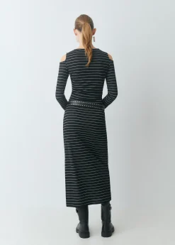 Faldas|Total Look*Brownie Falda midi raya lurex Negro