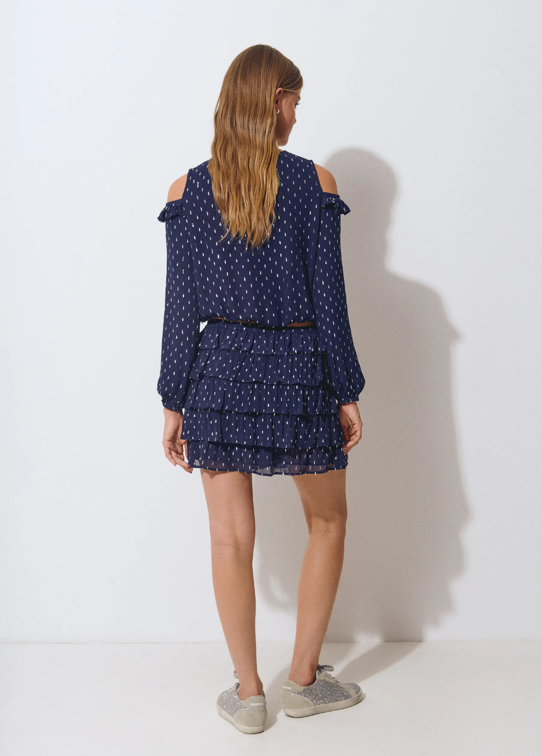 Faldas*Brownie Falda multivolantes brillo Azul