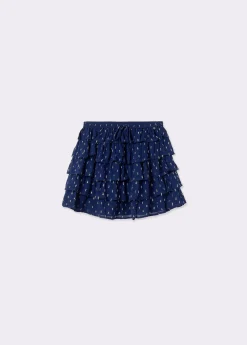 Faldas*Brownie Falda multivolantes brillo Azul