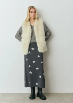 Faldas|Punto*Brownie Falda punto estrellas Antracita