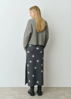 Faldas|Punto*Brownie Falda punto estrellas Antracita