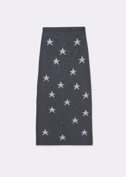 Faldas|Punto*Brownie Falda punto estrellas Antracita