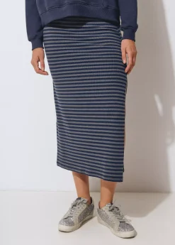 Faldas*Brownie Falda rib largo midi raya tejida Grisoscuro