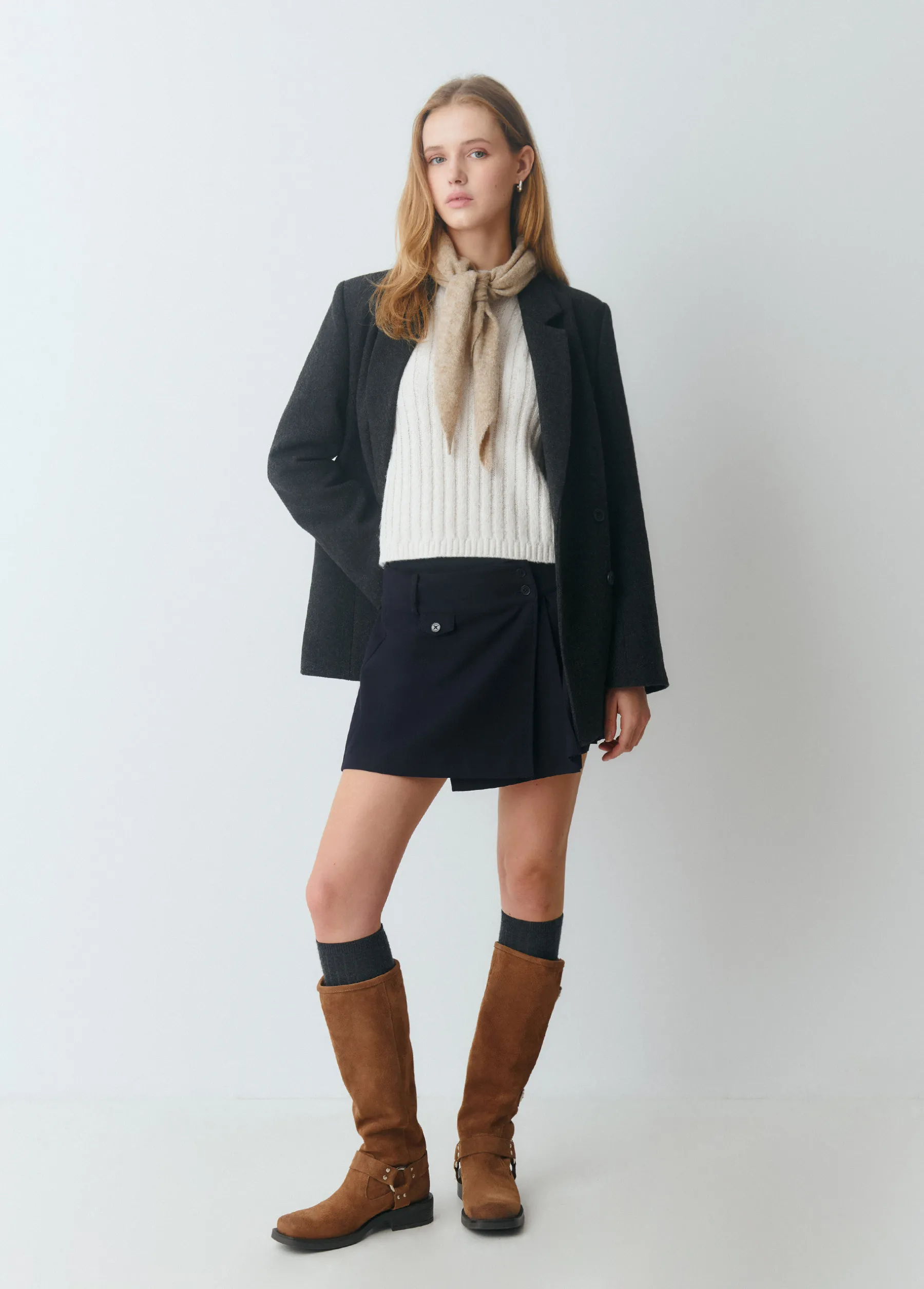 Faldas*Brownie Falda tablas Azulmarino