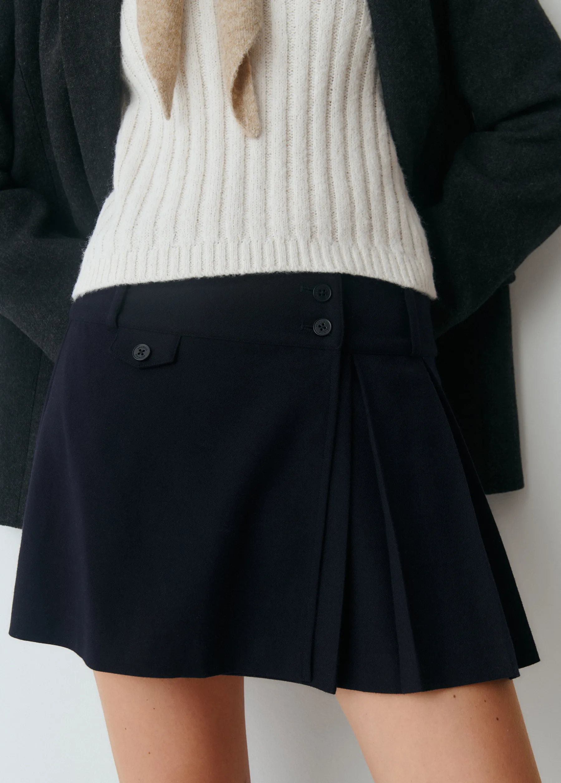 Faldas*Brownie Falda tablas Azulmarino