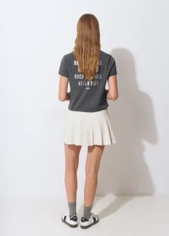 Faldas*Brownie Falda tablas eyelets Crudo