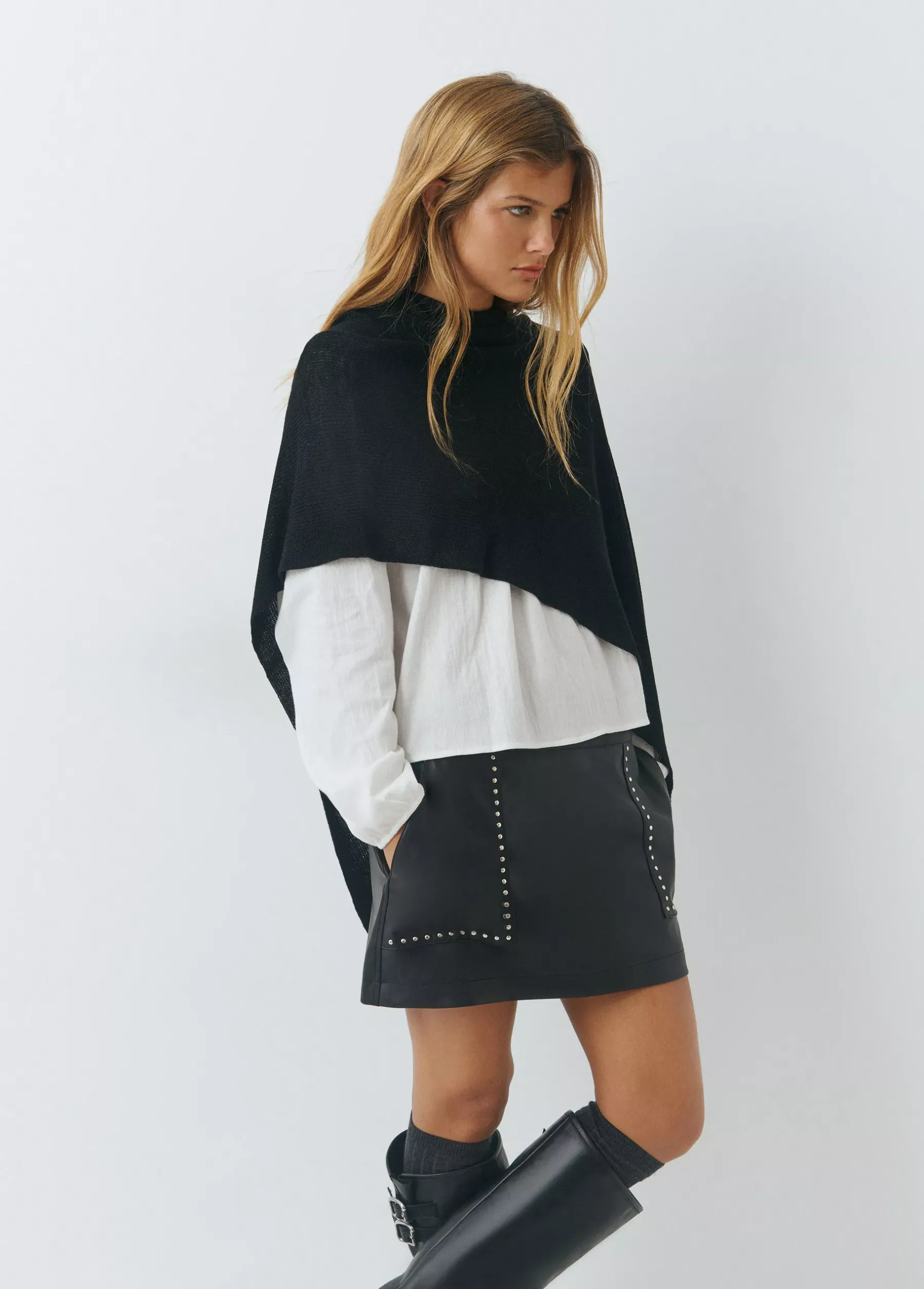 Faldas*Brownie Falda tachas Negro