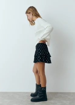 Faldas|Total Look*Brownie Falda volantes brillo Negro