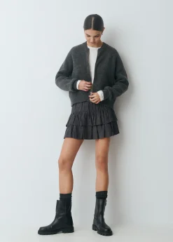 Faldas*Brownie Falda volantes cuadros Gris