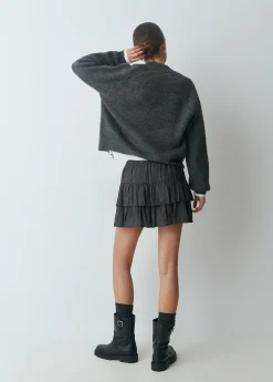 Faldas*Brownie Falda volantes cuadros Gris