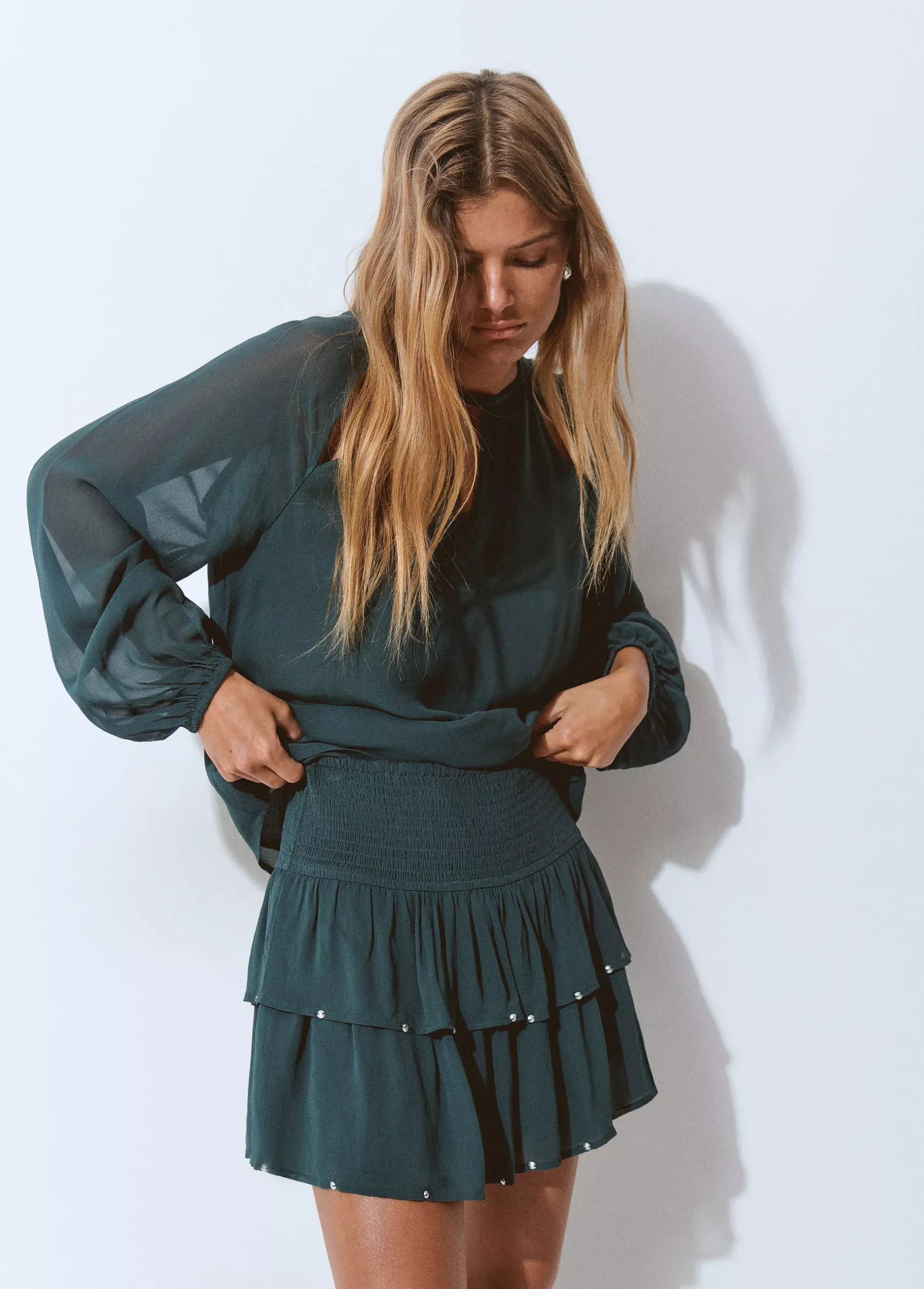 Faldas|Total Look*Brownie Falda volantes detalle tachas