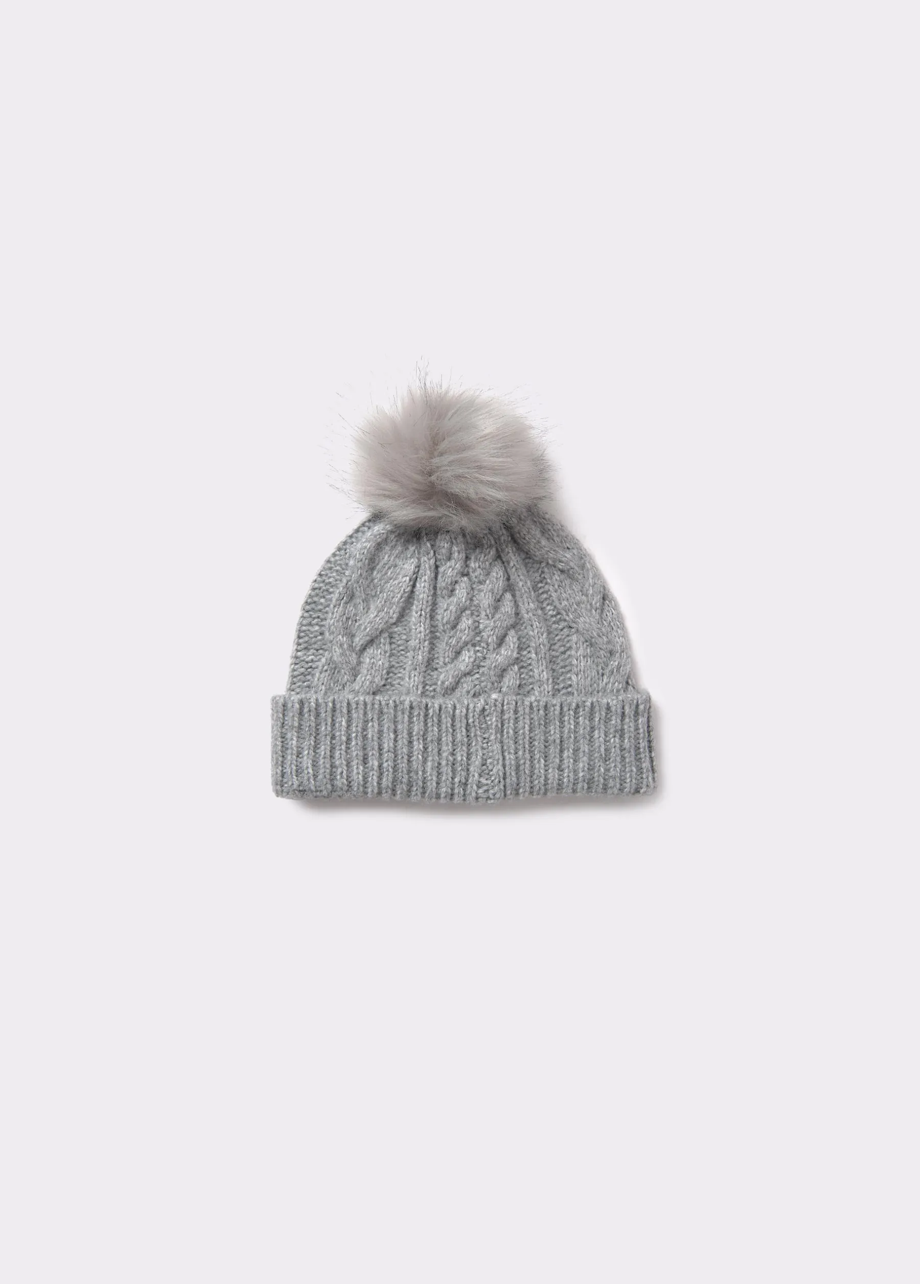 Gorras Y Gorros*Brownie Gorro trenza bola pelo Gris