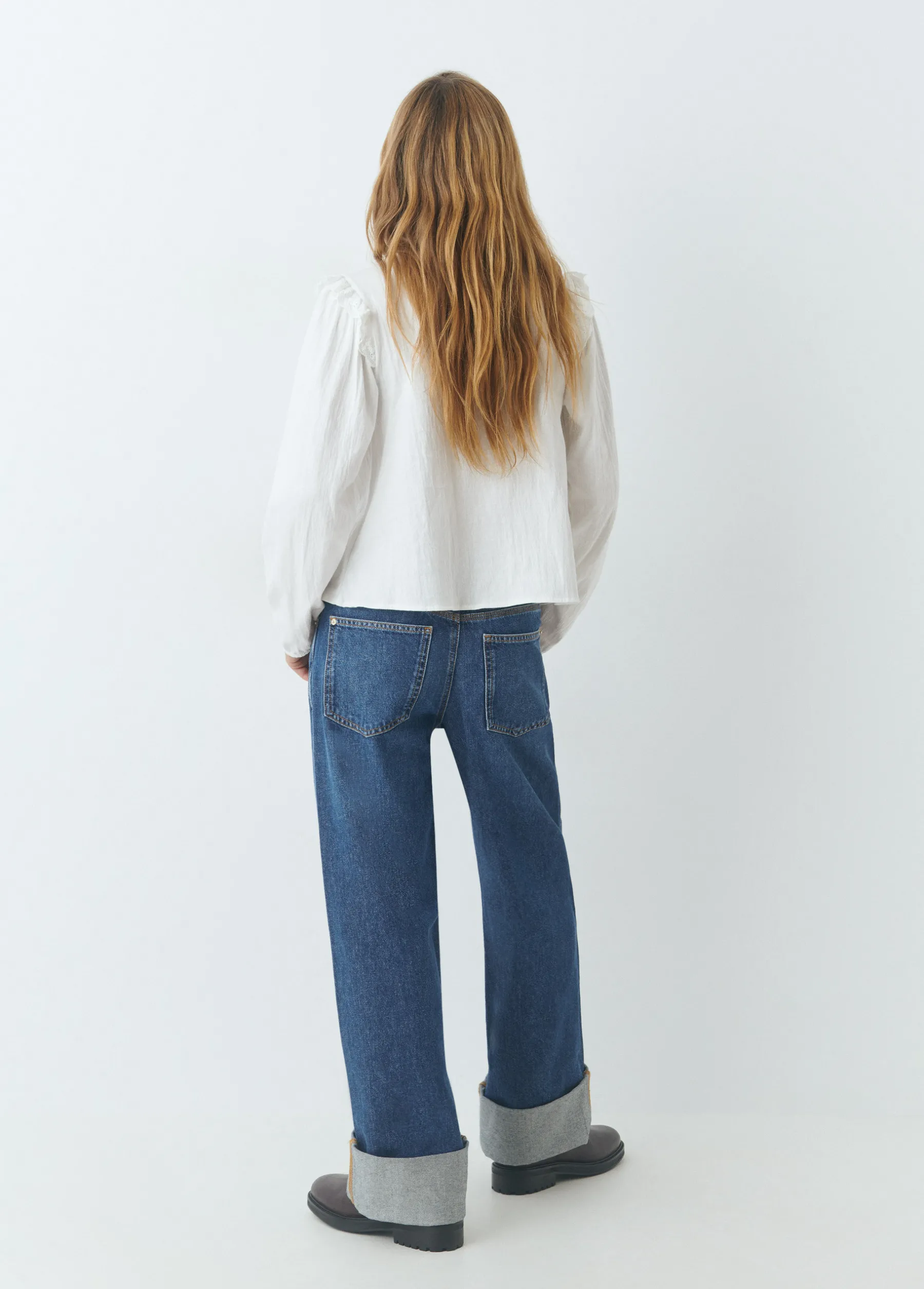 Jeans*Brownie Jeans bajo vuelta Azulmedio