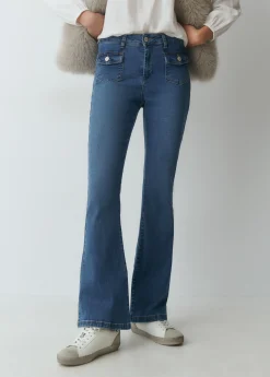 Jeans*Brownie Jeans bolsillos frontales Azulmedio
