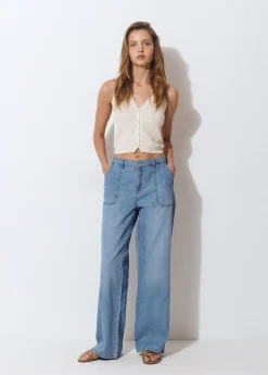 Jeans*Brownie Jeans culotte aperturas Azulmedio