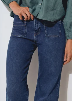 Jeans*Brownie Jeans culotte bajo desdoblado Azuloscuro