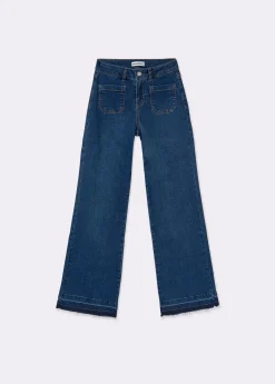 Jeans*Brownie Jeans culotte bajo desdoblado Azuloscuro