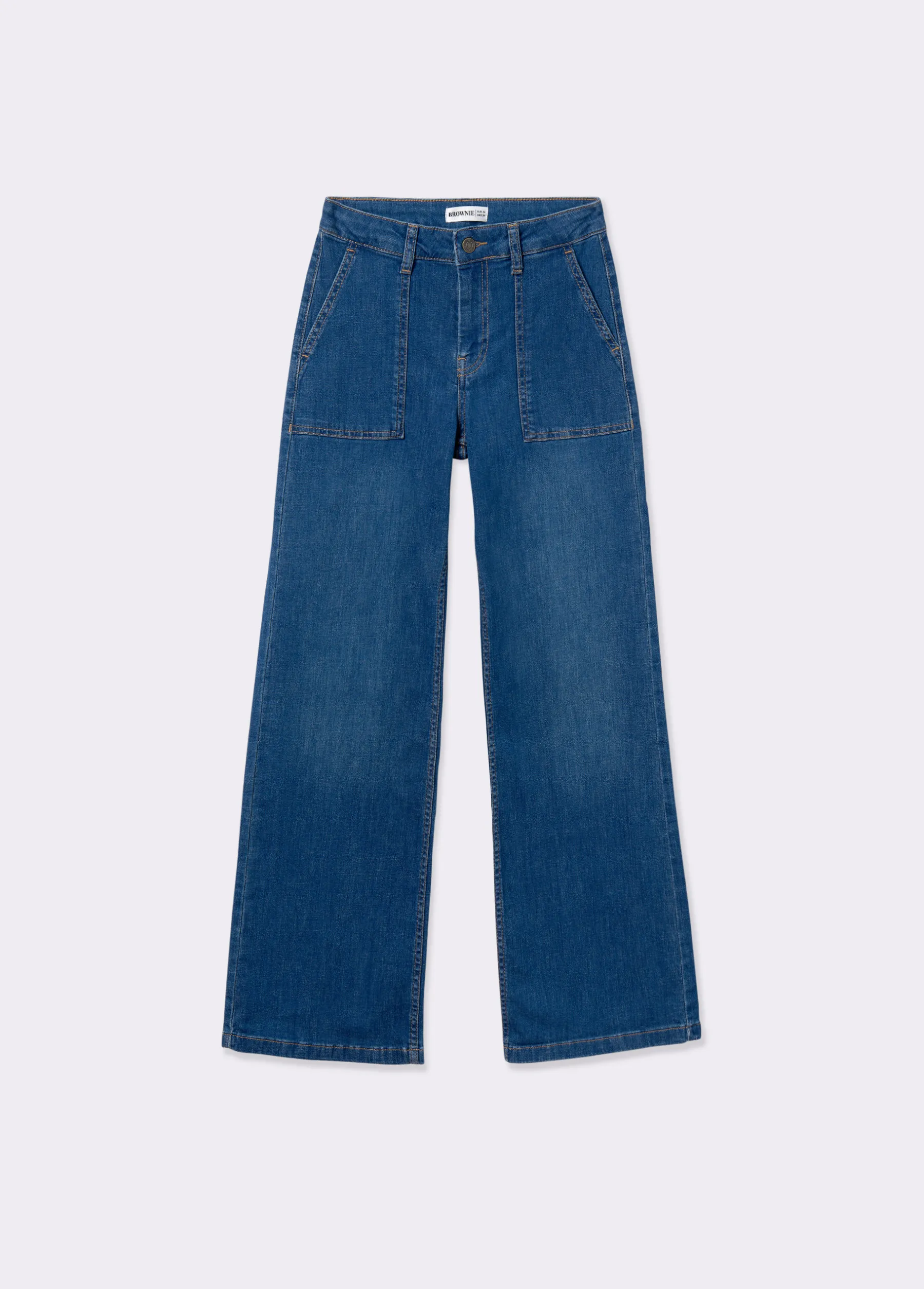 Jeans*Brownie Jeans culotte bolsillo frontal Azulmedio