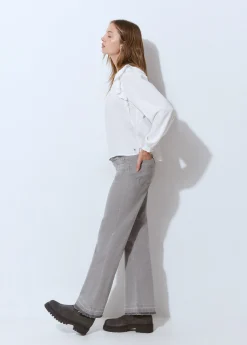 Jeans*Brownie Jeans culotte botones frontales Gris