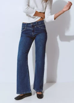 Jeans*Brownie Jeans culotte tachas Azulmedio