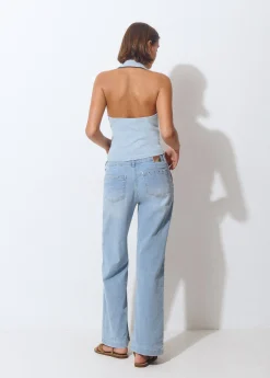Jeans*Brownie Jeans culotte tachas Azulclaro