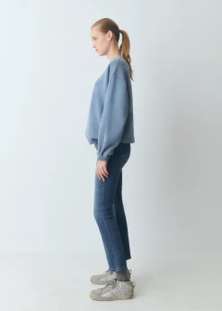 Jeans*Brownie Jeans flare cropped Azulmedio