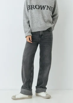 Jeans*Brownie Jeans rectos cinco bolsillos Negro