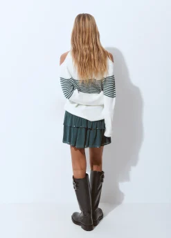 Jerséis*Brownie Jersey aperturas hombros rayas Crudo