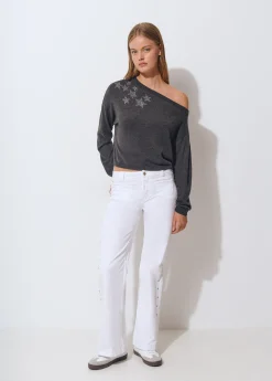 Jerséis|Punto*Brownie Jersey asimétrico estrellas Antracita