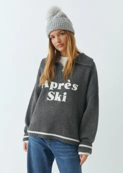 Jerséis|Punto*Brownie Jersey cremallera bordado Gris